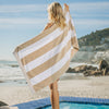 Cotton Bay Miami Cabana Beach Towel Sandy Stripe