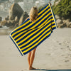 Cotton Bay Velour Stripe Beach Towel Golden Coastline
