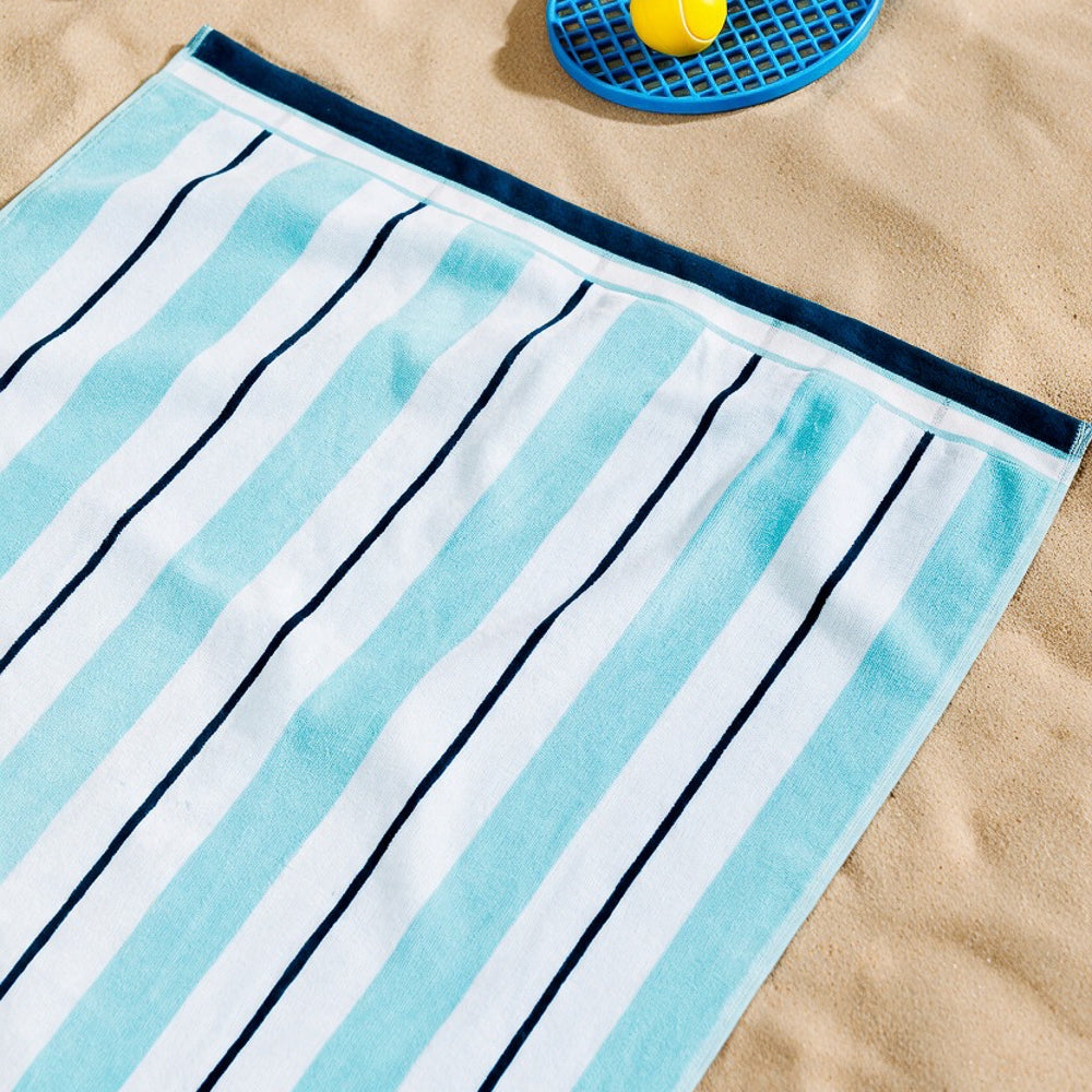 Cotton Bay Velour Stripe Beach Towel Lagoon Cove