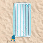 Cotton Bay Velour Stripe Beach Towel Lagoon Cove