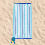Cotton Bay Velour Stripe Beach Towel Ocean Drift