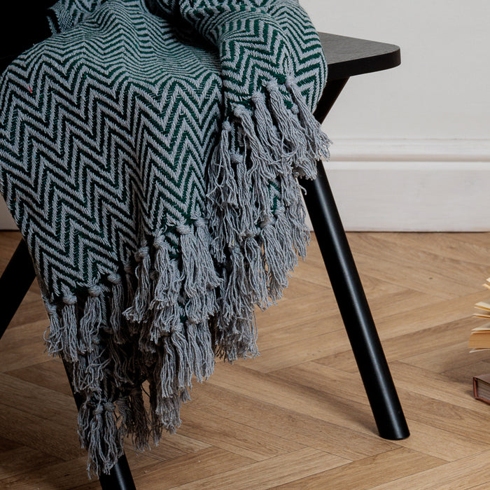 Cotton Bay Zig Zag Throw - Green