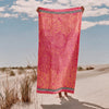 Cotton Collection Jacquard Beach Towel Fushia