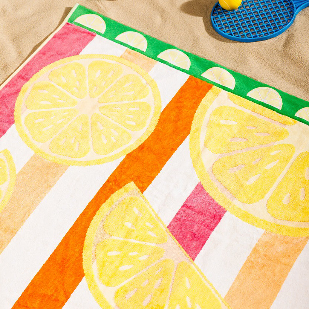 Cotton Collection Velour Citrus Serenity Beach Towel