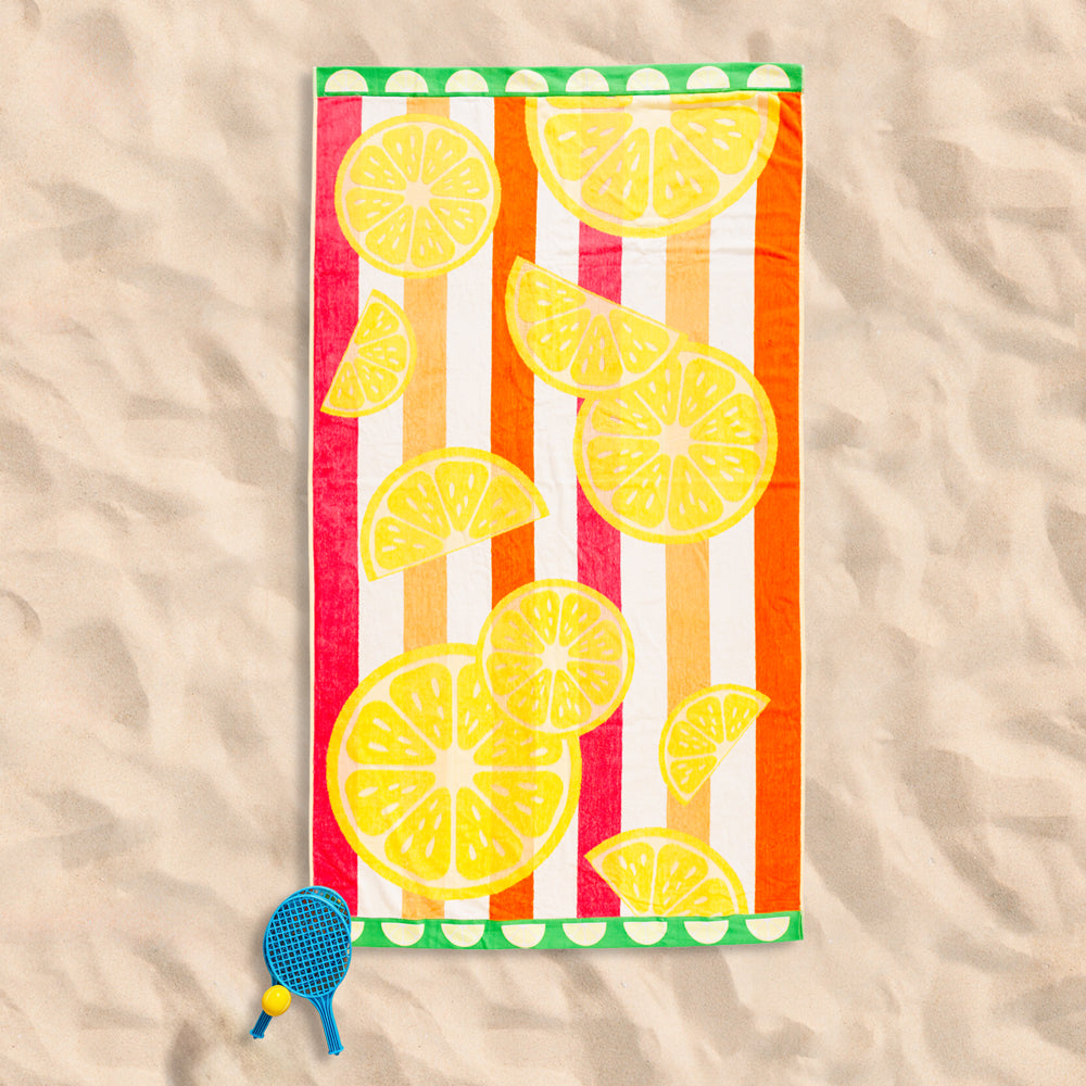 Cotton Collection Velour Citrus Serenity Beach Towel