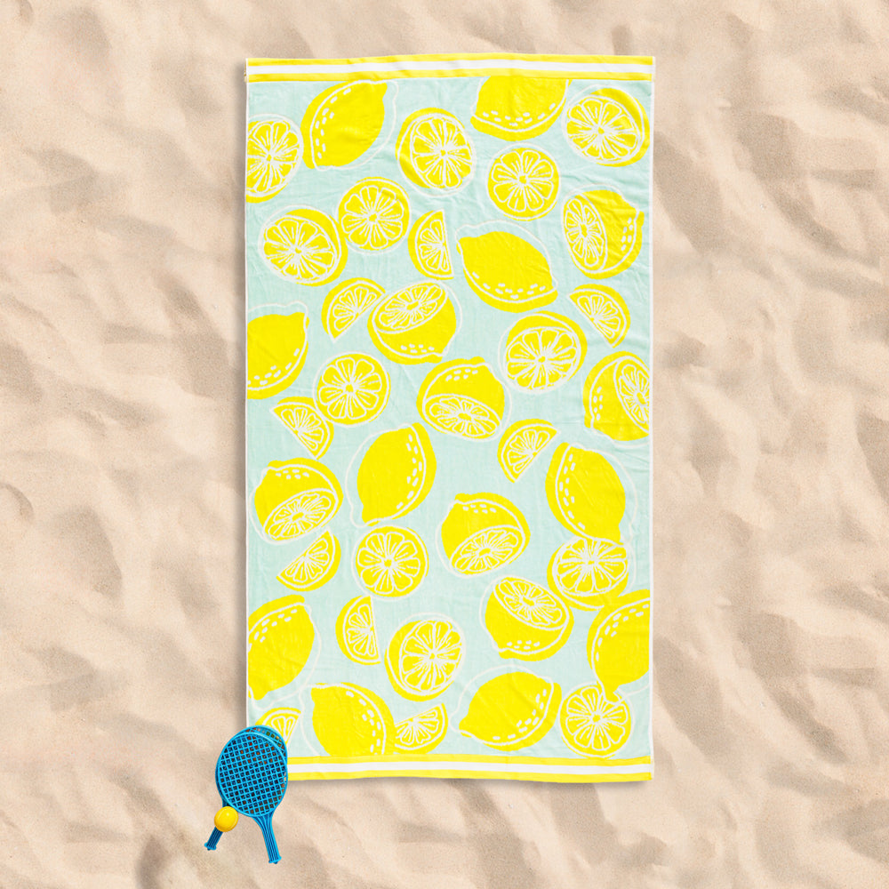 Cotton Collection Velour Lemonade Magic Beach Towel