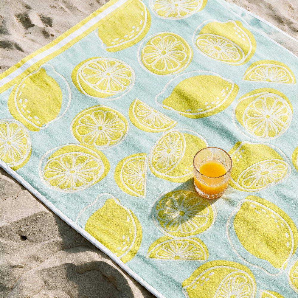 Cotton Collection Velour Lemonade Magic Beach Towel
