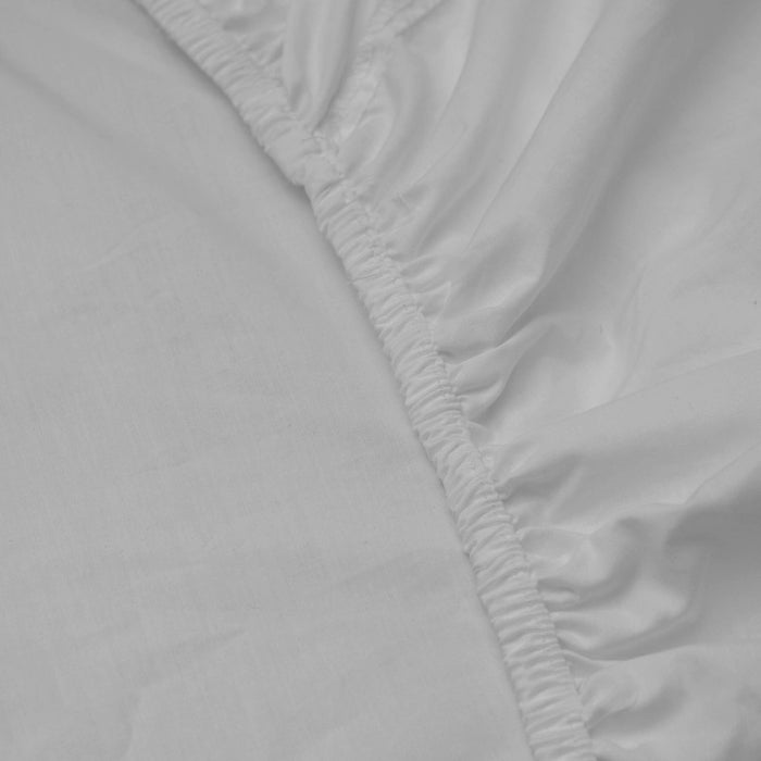 200 Thread Count Cotton Rich Percale Fitted Sheet - Light Grey