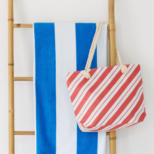 Diagonal Stripe Beach Bag