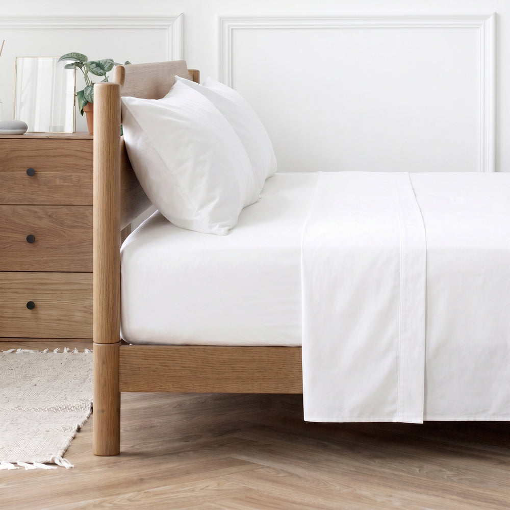Easy Care 144 Thread Count Polycotton Flat Sheet White