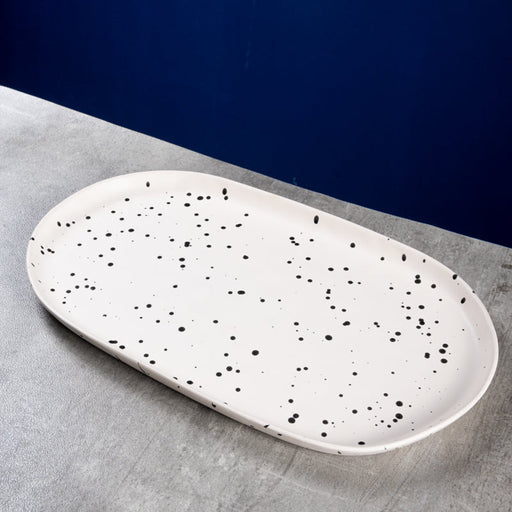 Ecology Speckle Polka Oval Platter - Cream