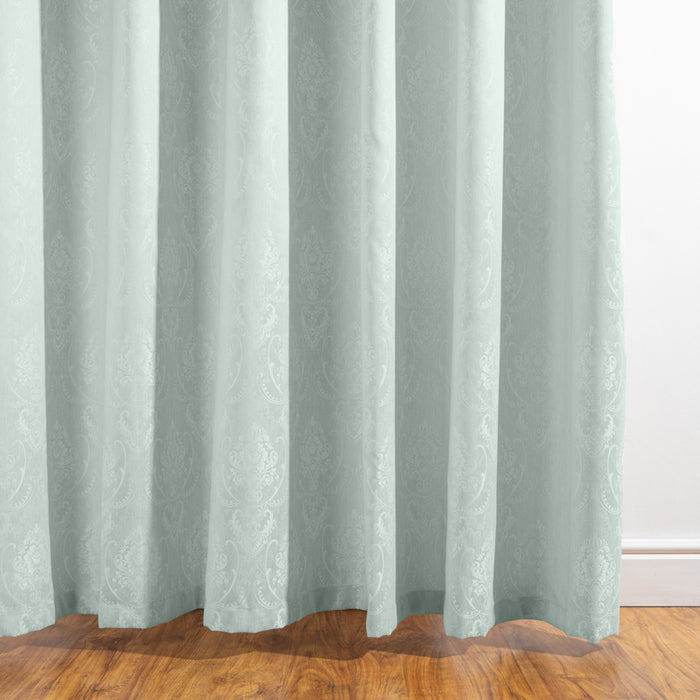 HOME.LIFE Venice Jacquard Eyelet Lined Curtain - Duck Egg