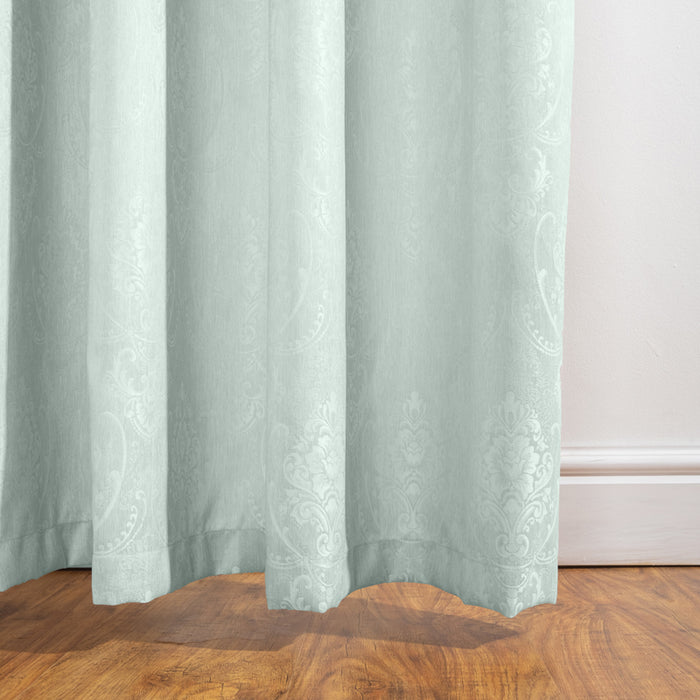 HOME.LIFE Venice Jacquard Eyelet Lined Curtain - Duck Egg