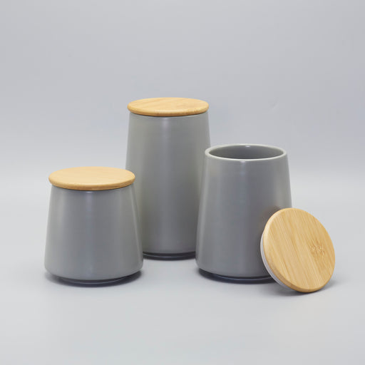 Grey Ceramic Storage Canister - Medium