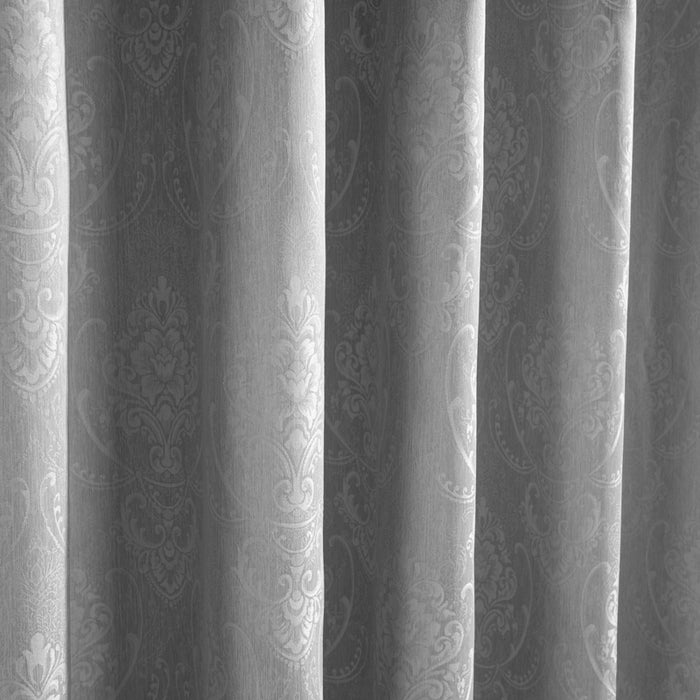 HOME.LIFE Venice Jacquard Taped Lined Curtain - Dark Grey