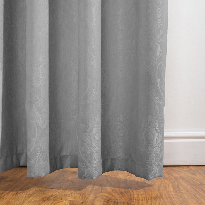 HOME.LIFE Venice Jacquard Taped Lined Curtain - Dark Grey