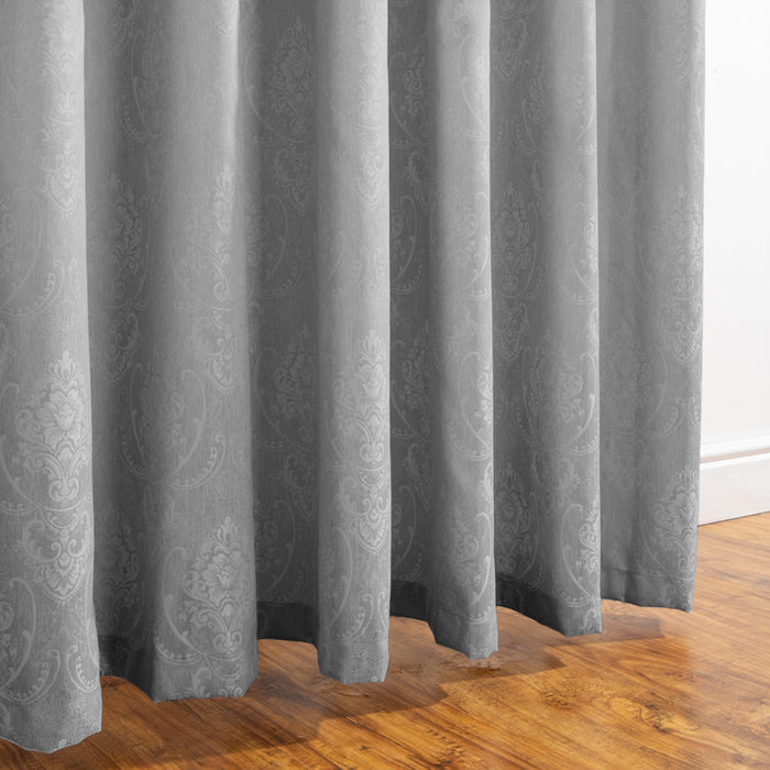 HOME.LIFE Venice Jacquard Eyelet Lined Curtain - Dark Grey