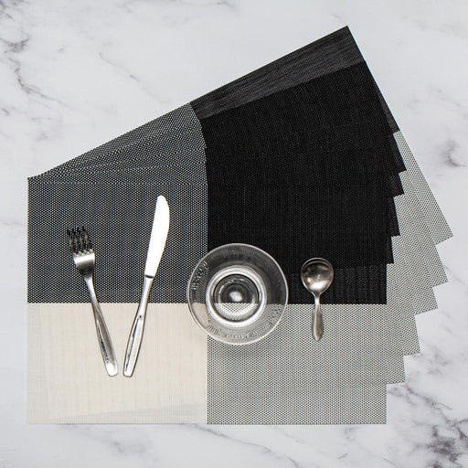 HOME.LIFE Black/White/Grey Colour Block Placemats - 6 pack
