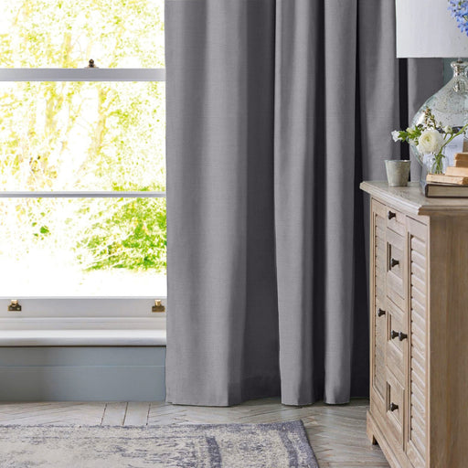 HOME.LIFE Clifton Self-Lined Dim Out Taped Curtain - graphite