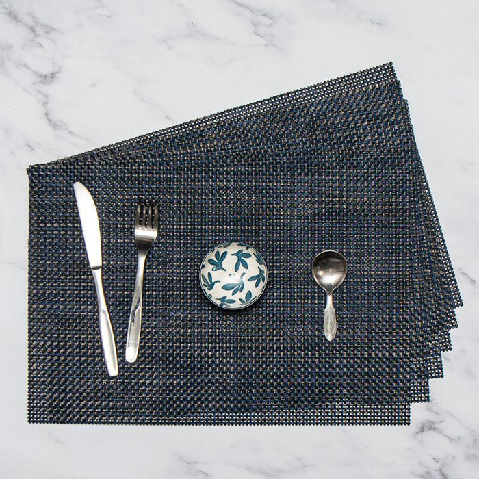 HOME.LIFE Denim Shimmer Woven Placemats - 6 pack