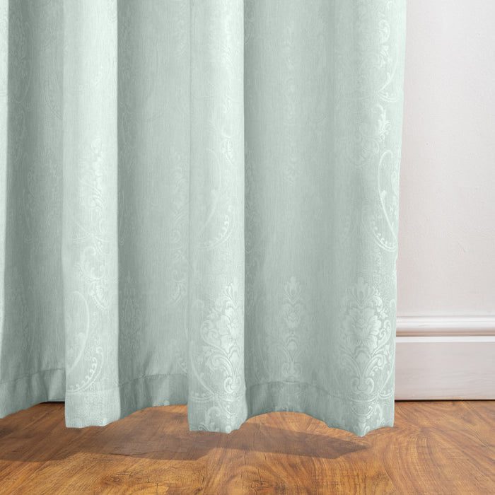 HOME.LIFE Paris Jacquard Taped Lined Curtain - Duck Egg