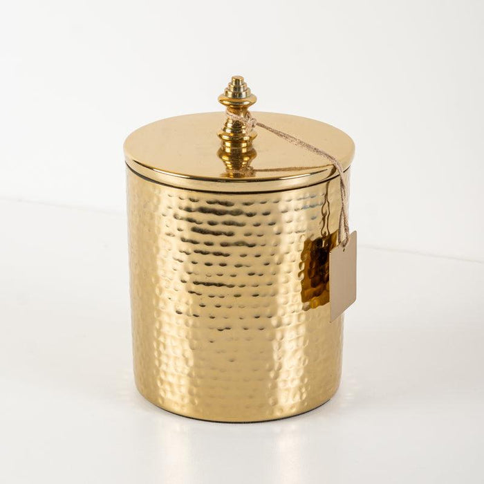 Hammered Coffee Canister - Gold