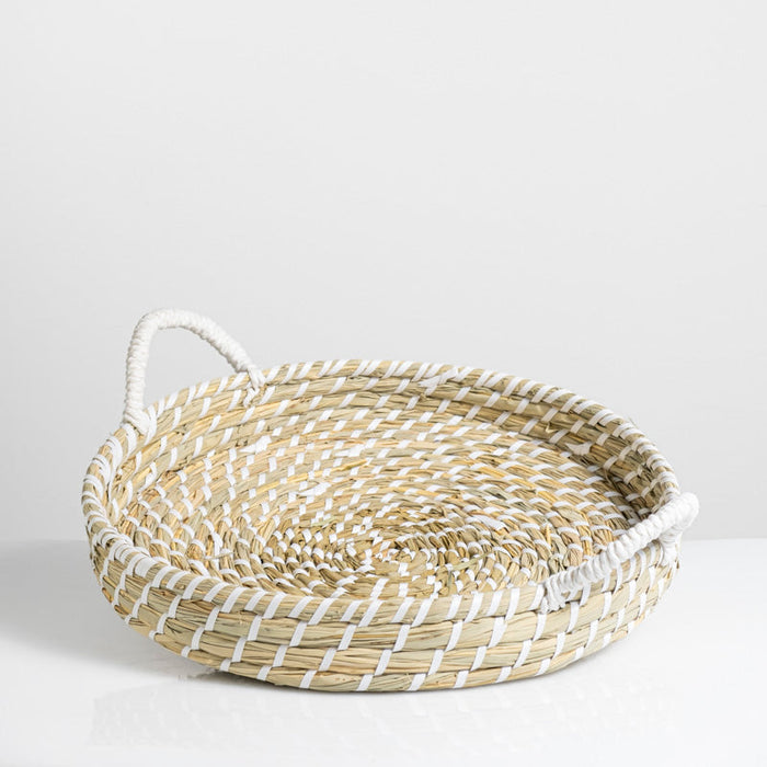 Maize Basket Tray Large - Beige/White