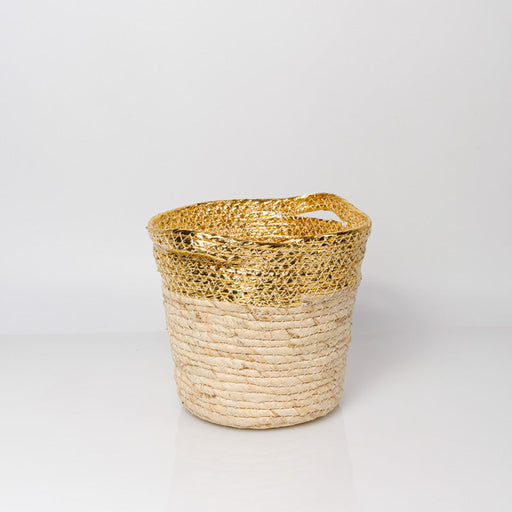 Maize Foil Paper Basket Small - Gold