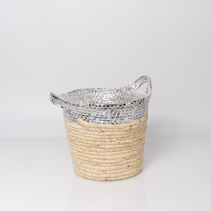 Maize Foil Paper Basket Small - Silver