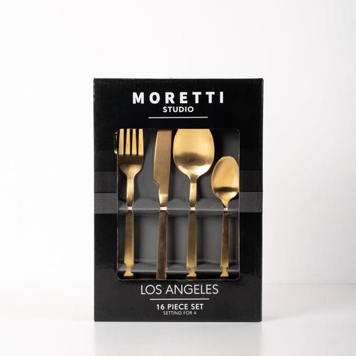 Moretti 16 Piece Gold Cutlery Set - Los Angeles