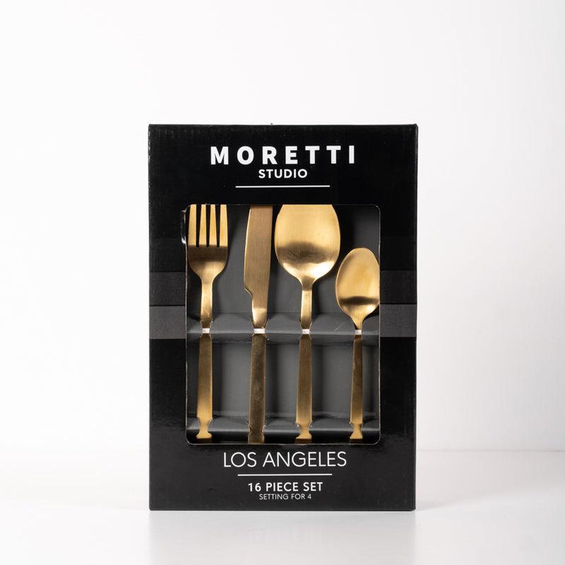 Moretti 16 Piece Gold Cutlery Set - Los Angeles — Whitehouse ...