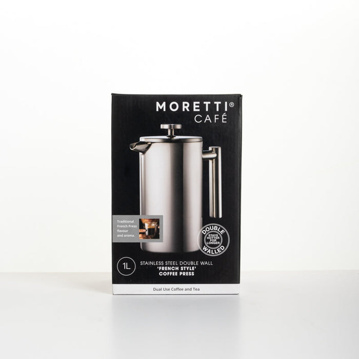 Moretti Café Coffee Plunger - Stainless Steel