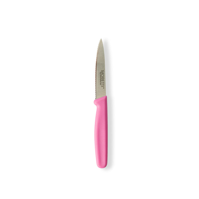 Moretti Serrated Paring Knife Pink