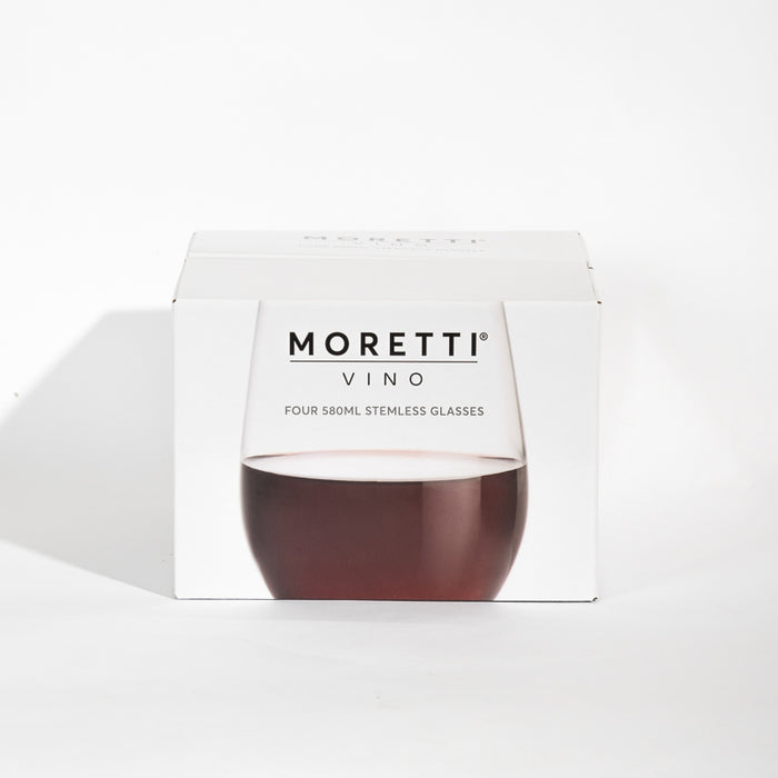 Moretti Vino Stemless Red Wine Glasses - Set of 4