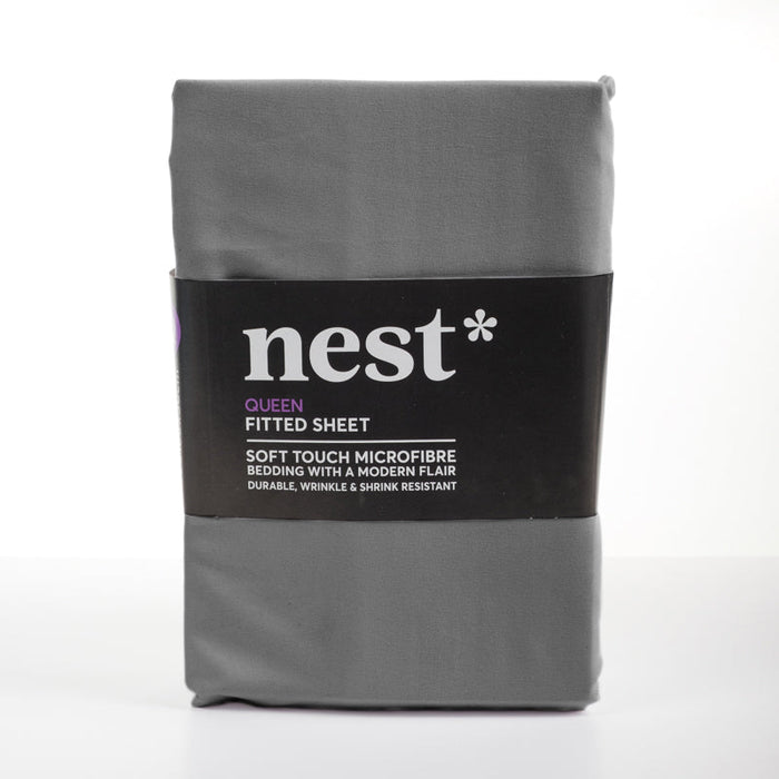 Nest Soft Touch Essentials Fitted Sheet - Grey