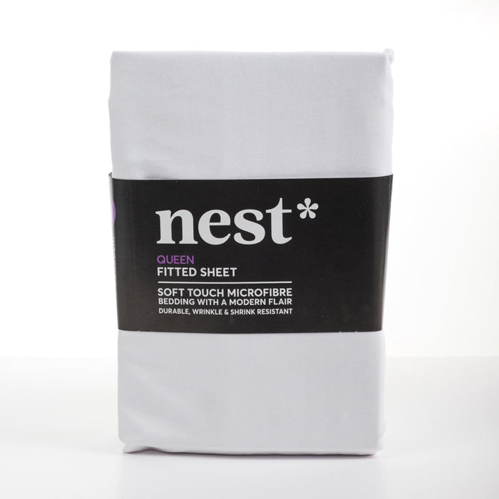 Nest Soft Touch Essentials Fitted Sheet - White