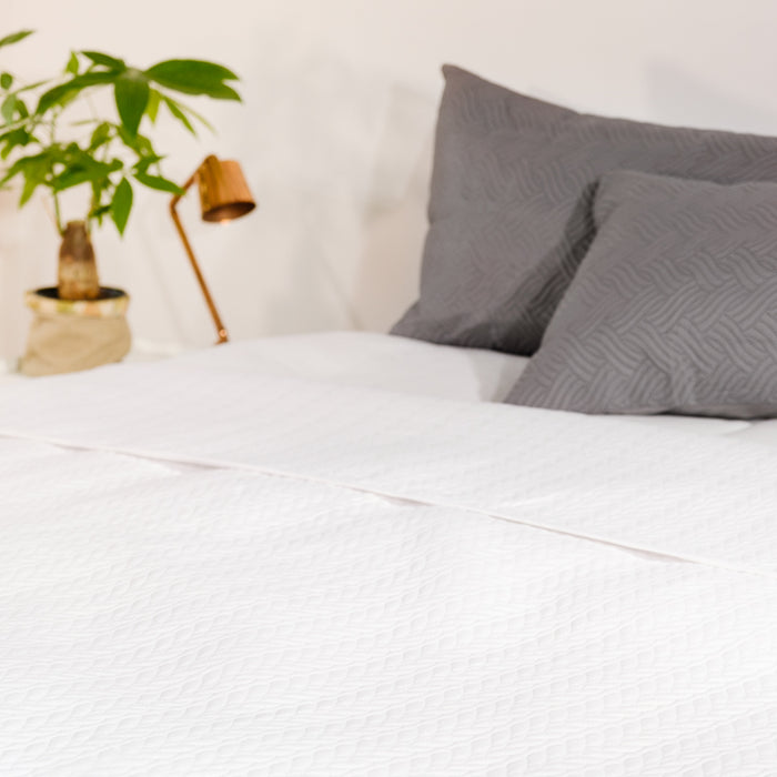 Nest Classic Embossed Bed Cover - White