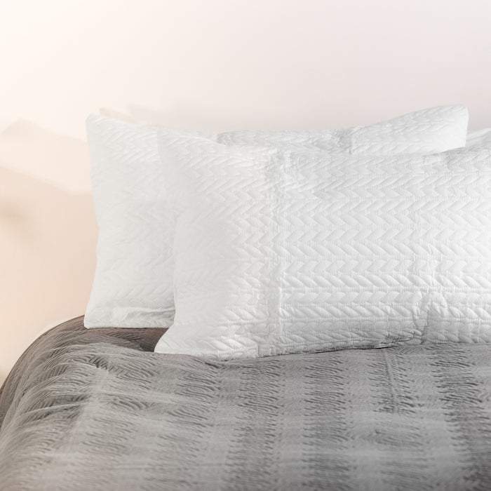 Nest Classic Embossed Pillowcase Pair - White