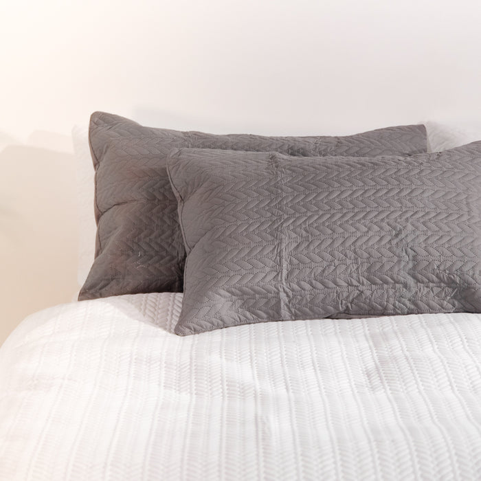 Nest Classic Embossed Pillowcase Pair - Grey