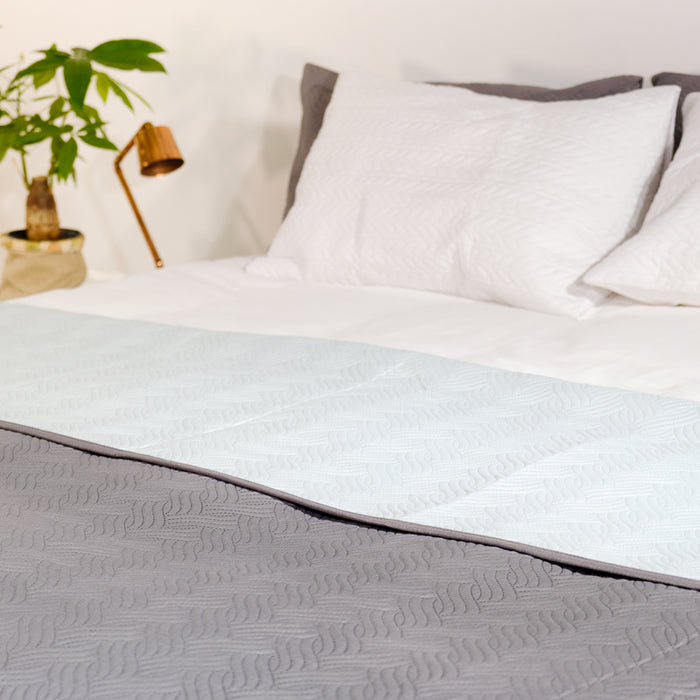 Nest Nova Embossed Reversible Bed Cover - Grey & Duck Egg