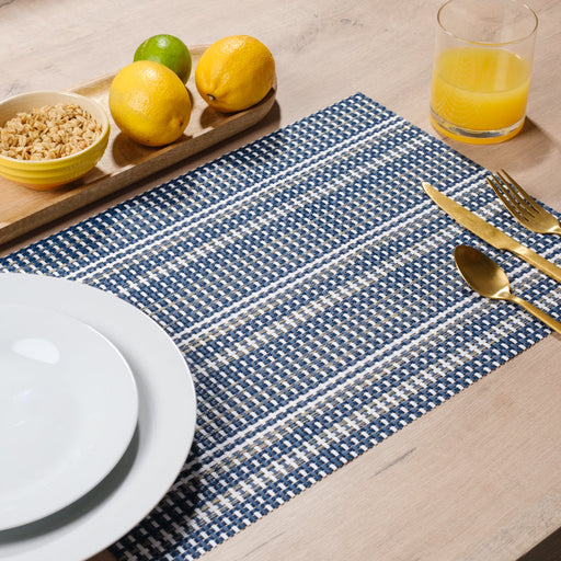 Placemat Two-Tone Dark Blue - 6 Pack