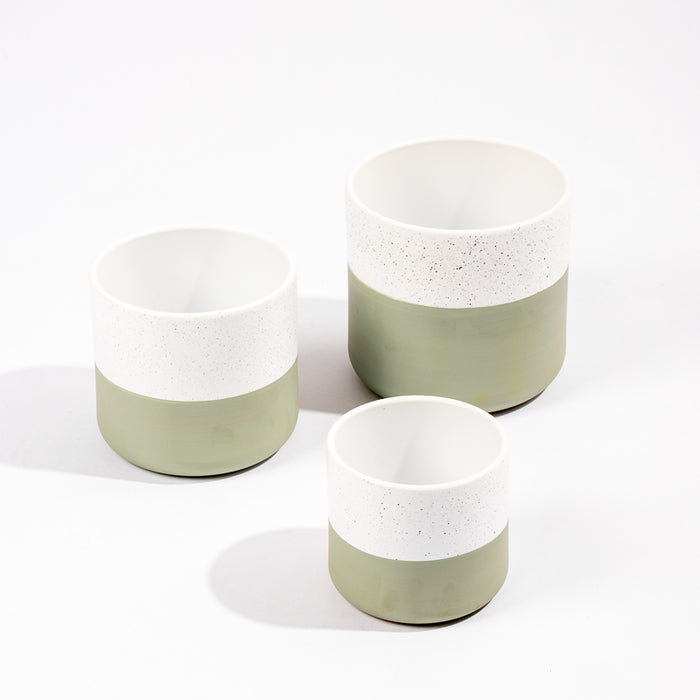 Ceramic Planter - Moss Two-Tone