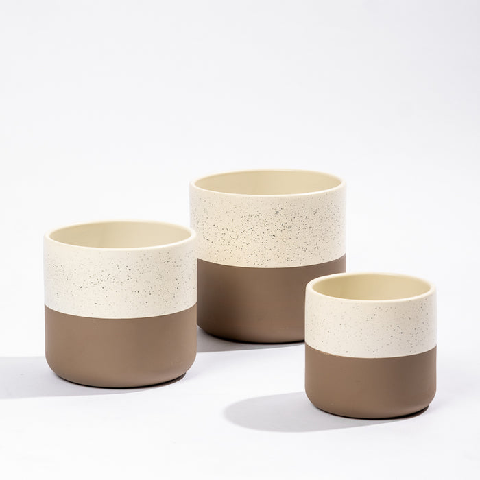 Ceramic Planter - Taupe Two-Tone