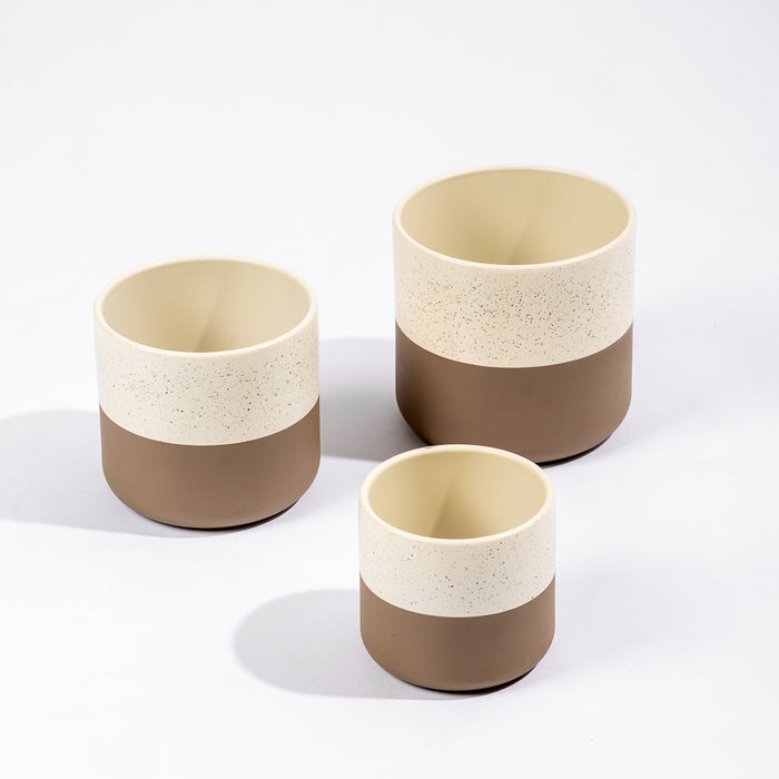 Ceramic Planter - Taupe Two-Tone