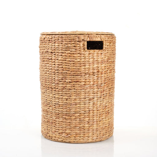 Round Hyacinth Laundry Basket with Lid