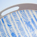 Round Palm Leaf Printed Bamboo Tray