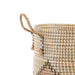 Round Sewing Seagrass Basket - Diamond Design