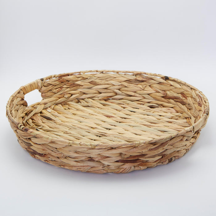 Round Water Hyacinth Tray Basket