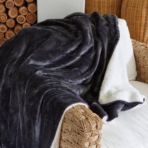 Sherpa Fleece Blanket (150 x 200cm) - Charcoal