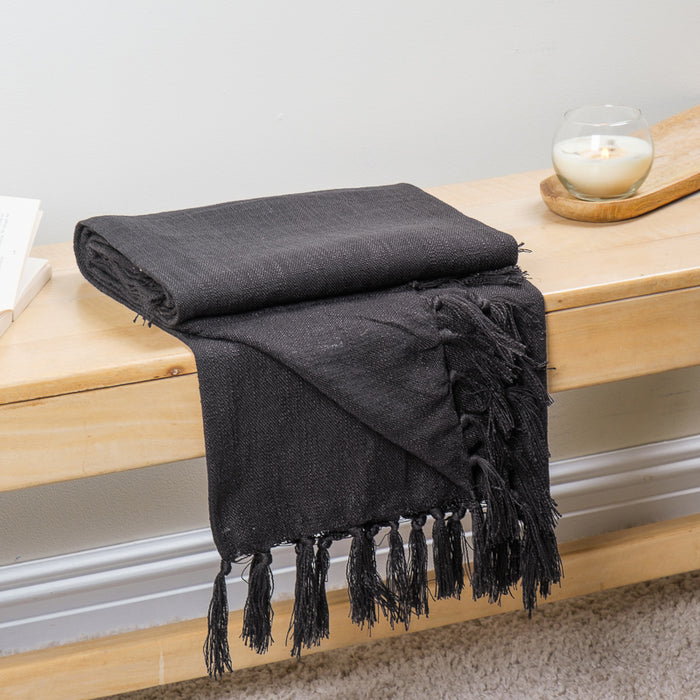 Textured Throw - Black